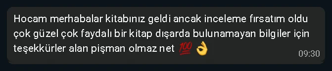 Çok güzel çok faydalı bir kitap, dışarıda bulunamayan bilgiler için teşekkürler, alan pişman olmaz.